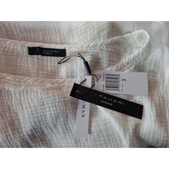 NWT Tahari Woman Sugar White Linen Pullover Blouse/Size 3X - Picture 9 of 11